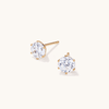 5mm Round Cubic Zirconia Studs in 18kt Gold Plated Sterling Silver Earrings Bevilles 
