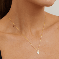 50cm Cubic Zirconia Pavé Padlock Heart Necklace in 18kt Gold Plated Sterling Silver Pendants Bevilles 