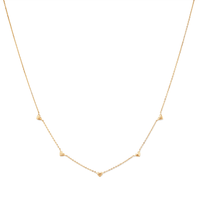 40cm Stationed Hearts Necklace in 18kt Gold Plated Sterling Silver Pendants Bevilles 