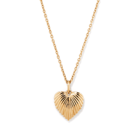 45cm Sunburst Heart Necklace in 18kt Gold Plated Sterling Silver Pendants Bevilles 