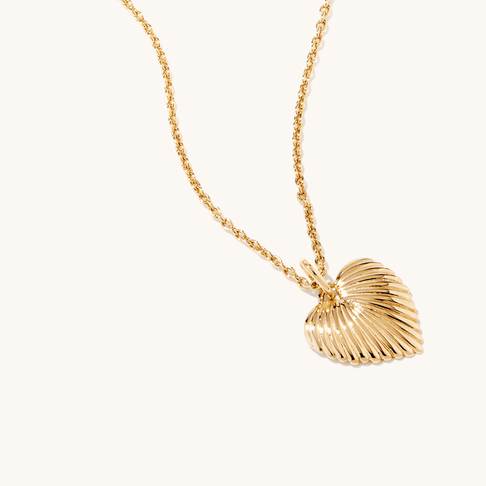 45cm Sunburst Heart Necklace in 18kt Gold Plated Sterling Silver Pendants Bevilles 