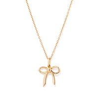 50cm Bow Pendant Necklace in 18kt Gold Plated Sterling Silver Pendants Bevilles 