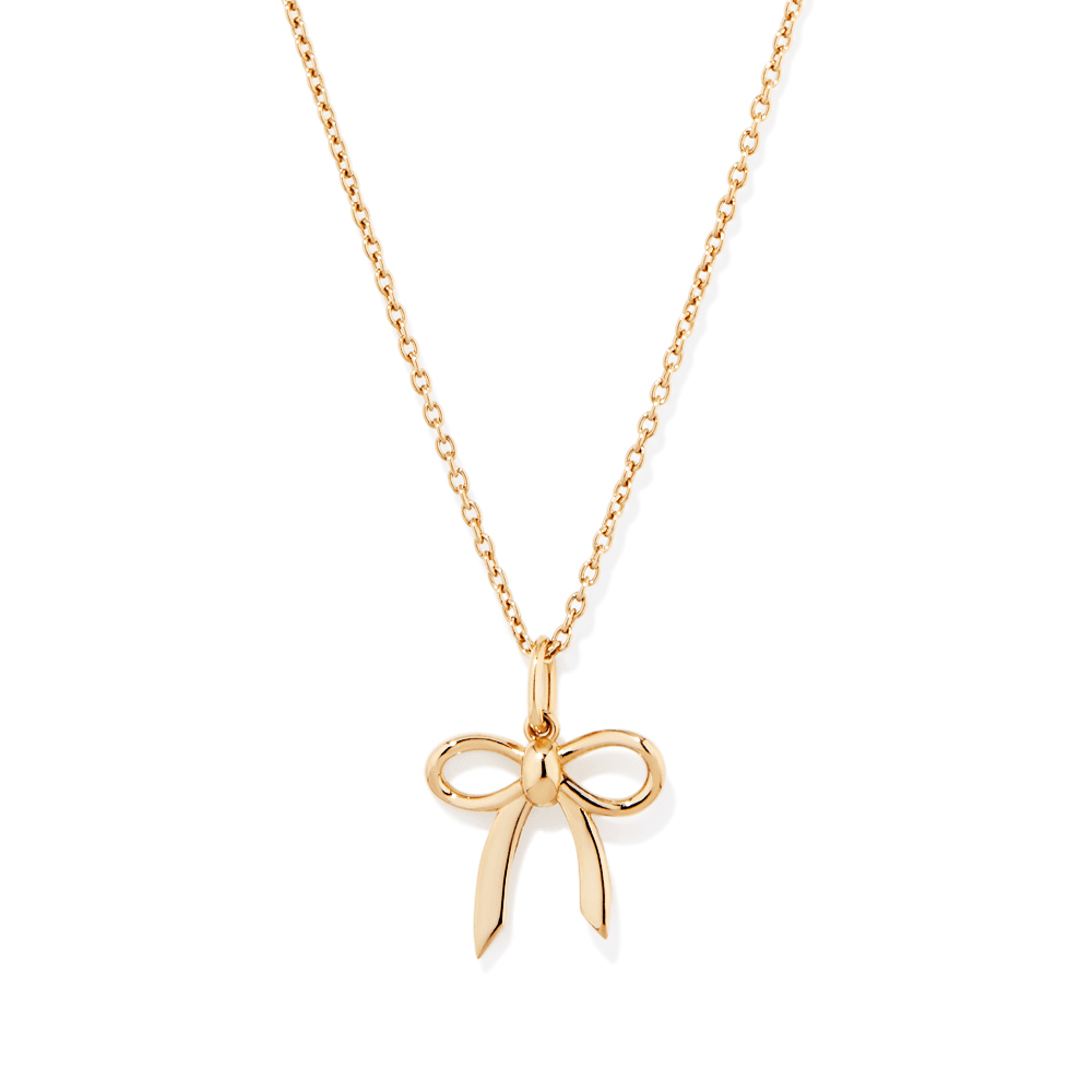 50cm Bow Pendant Necklace in 18kt Gold Plated Sterling Silver Pendants Bevilles 