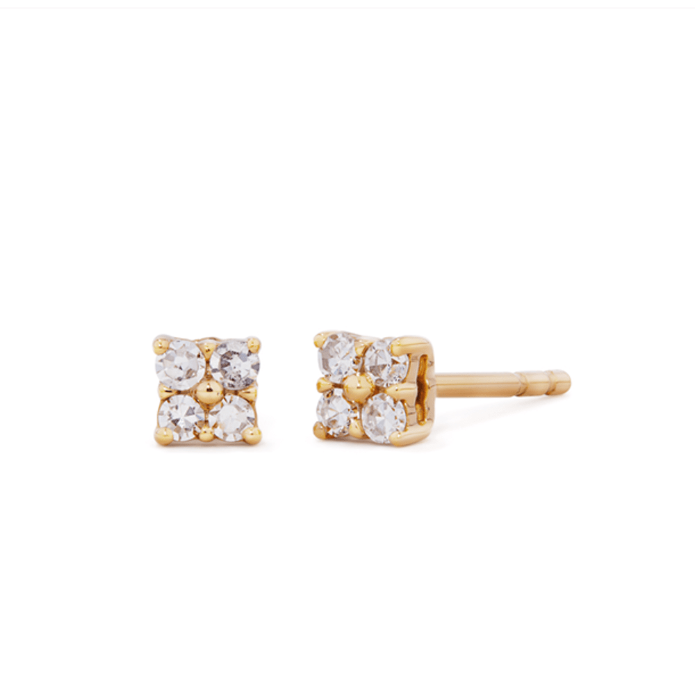 Square Cluster Stud Earrings with 0.08tw of Laboratory-Grown Diamonds in Gold-Plated Sterling Silver Earrings Bevilles 