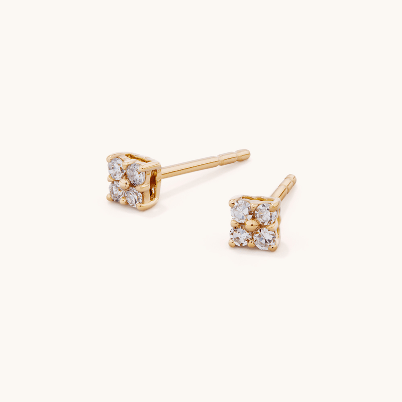 Bevilles Martini Bezel Stud Earrings with 0.60tw of Laboratory-Grown Diamonds in Sterling Silver and Platinum