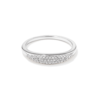 Pave Cubic Zirconia 3mm Dome Ring in Sterling Silver Rings Bevilles 