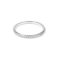 Cubic Zirconia Pave 1mm Ring in Sterling Silver Rings Bevilles 