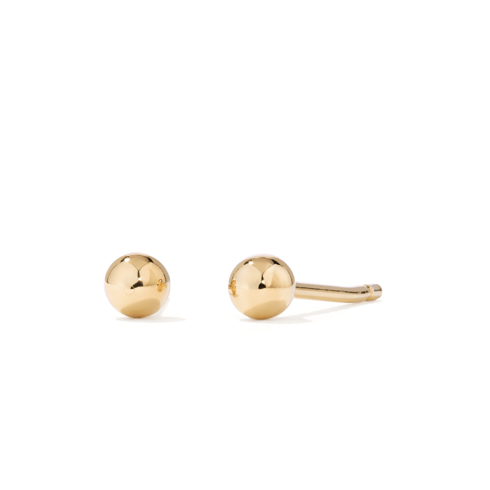3mm Ball Studs in 9kt Yellow Bonded Gold Earrings Bevilles 