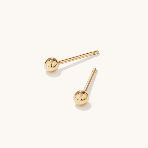 3mm Ball Studs in 9kt Yellow Bonded Gold Earrings Bevilles 
