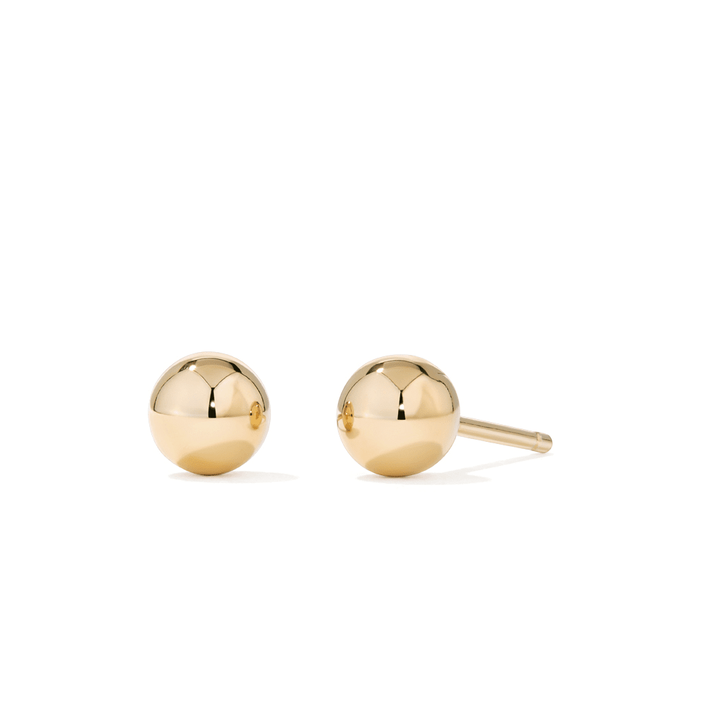 5mm Ball Studs in 9kt Yellow Bonded Gold Earrings Bevilles 