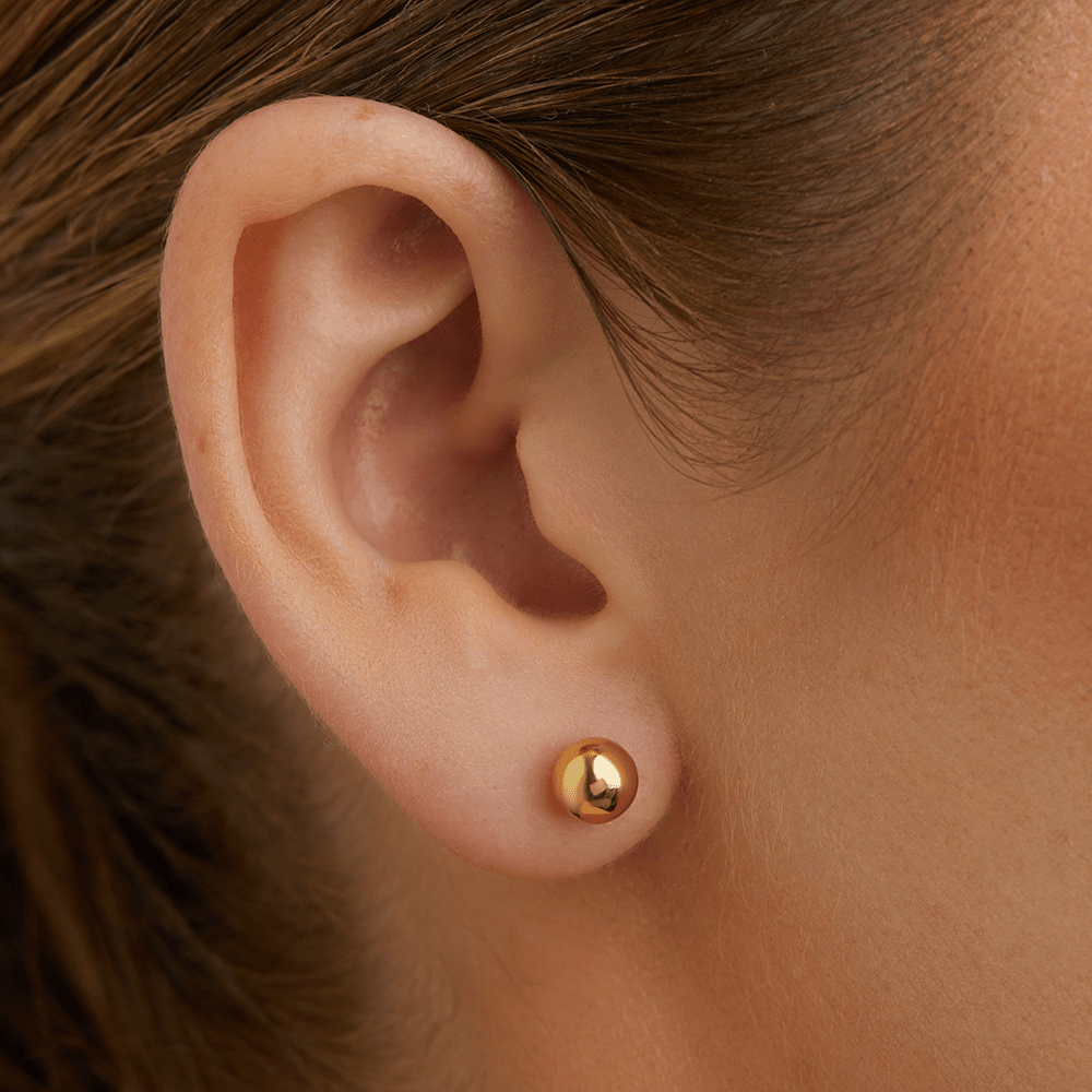 5mm Ball Studs in 9kt Yellow Bonded Gold Earrings Bevilles 