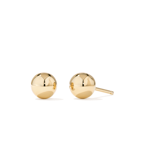 6mm Ball Studs in 9kt Yellow Bonded Gold Earrings Bevilles 