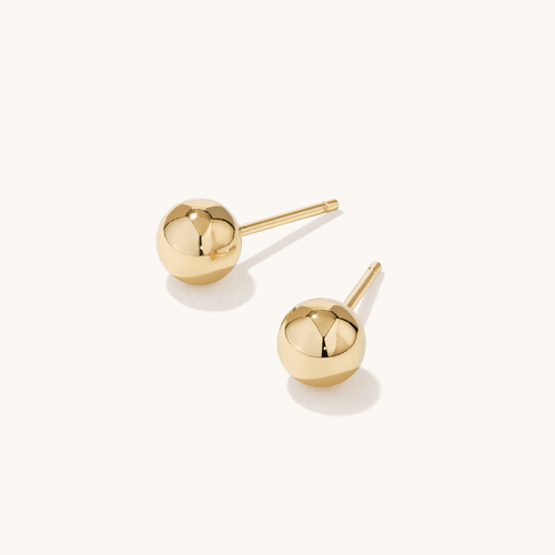 6mm Ball Studs in 9kt Yellow Bonded Gold Earrings Bevilles 