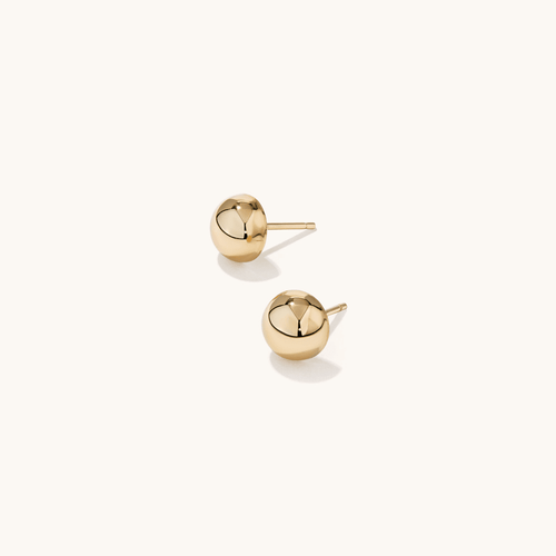 8mm Ball Studs in 9kt Yellow Bonded Gold Earrings Bevilles 