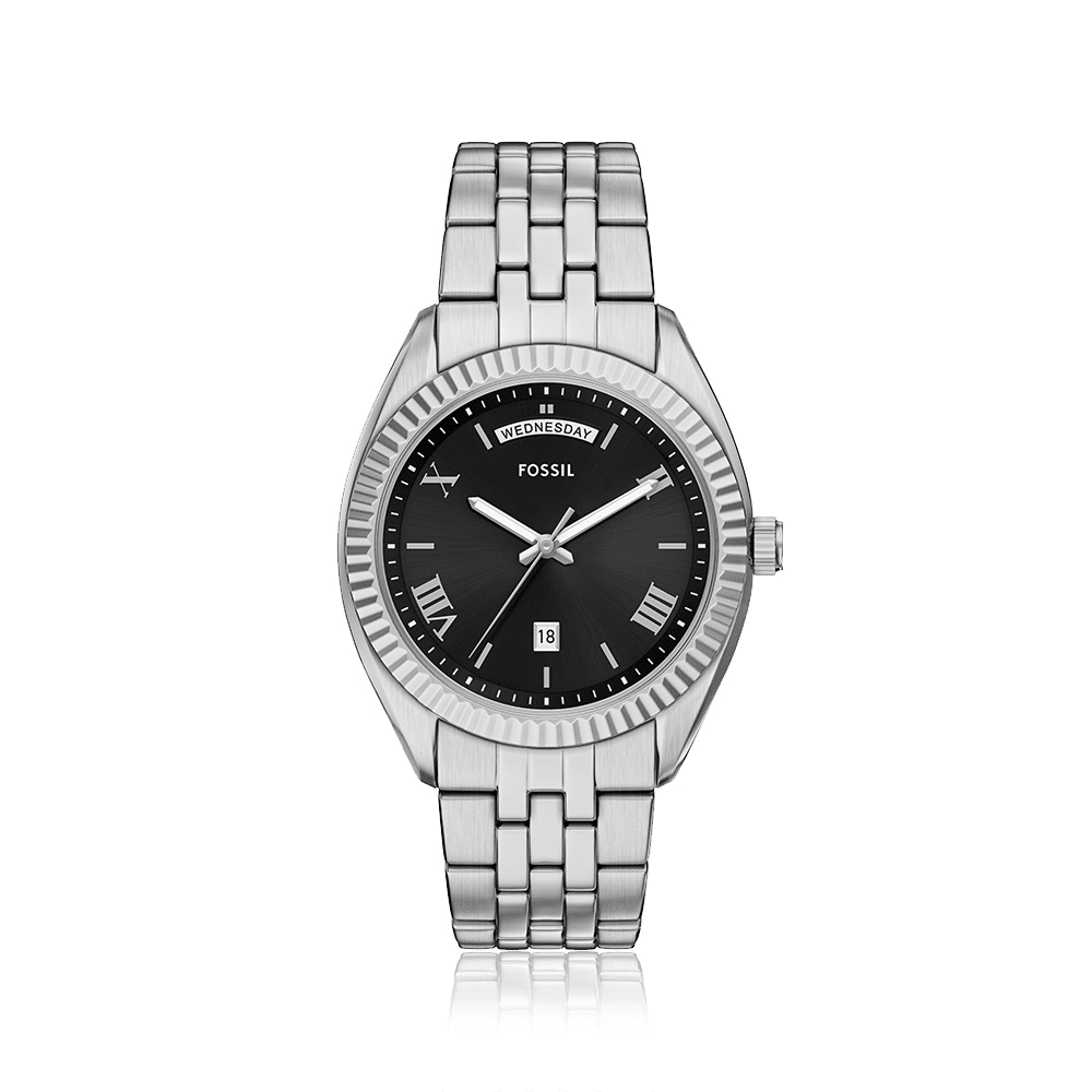 Fossil Campbell Silver Tone Watch FS6139 Watches Bevilles 