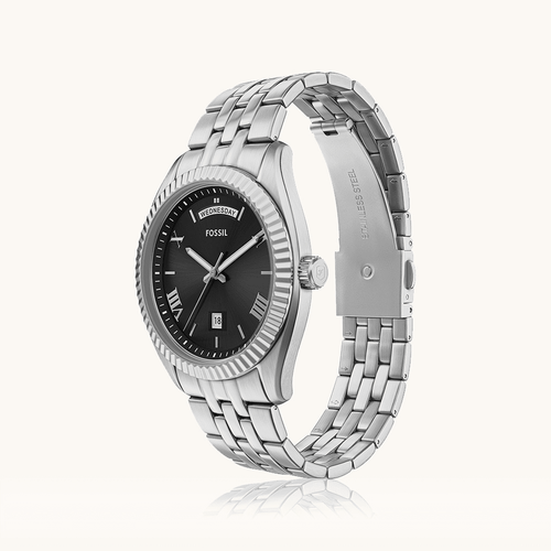 Fossil Campbell Silver Tone Watch FS6139 Watches Bevilles 