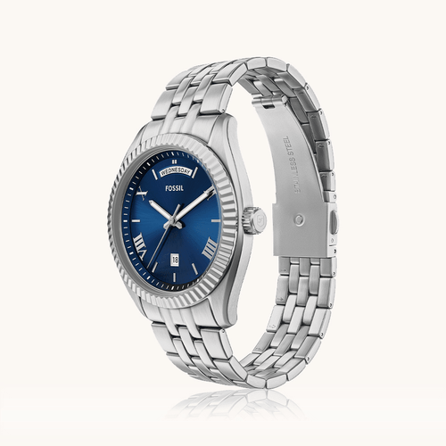 Fossil Campbell Silver Tone Watch FS6140 Watches Bevilles 