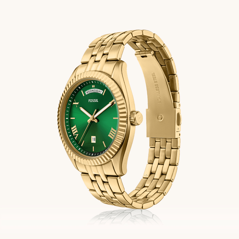 Fossil Campbell Gold Tone Watch FS6142 Watches Bevilles 