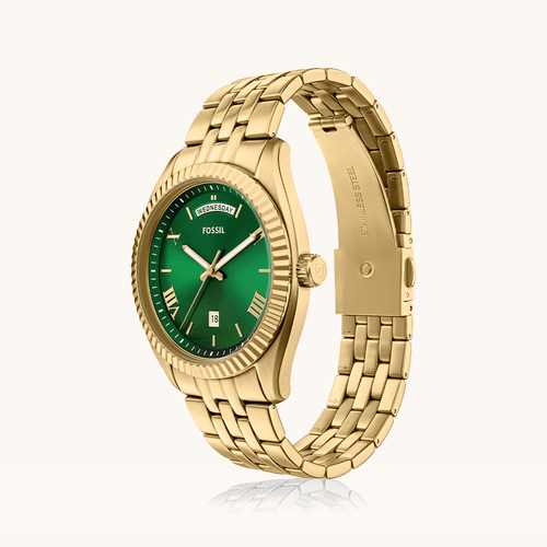 Fossil Campbell Gold Tone Watch FS6142 Watches Bevilles 