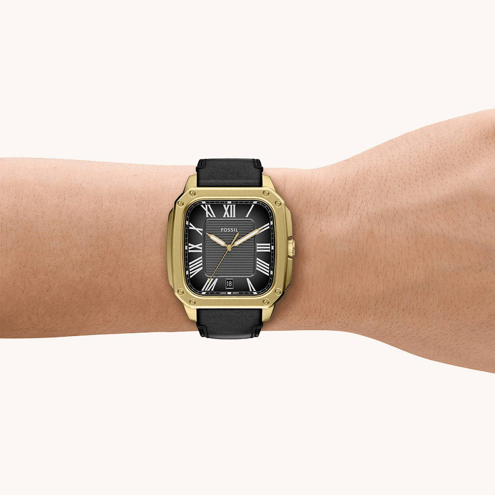 Fossil Crosby Black Leather Watch FS6151 Watches Bevilles 
