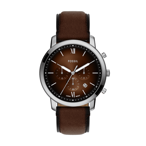 Fossil Neutra Chronograph Brown Leather Watch FS6143 Watches Bevilles 