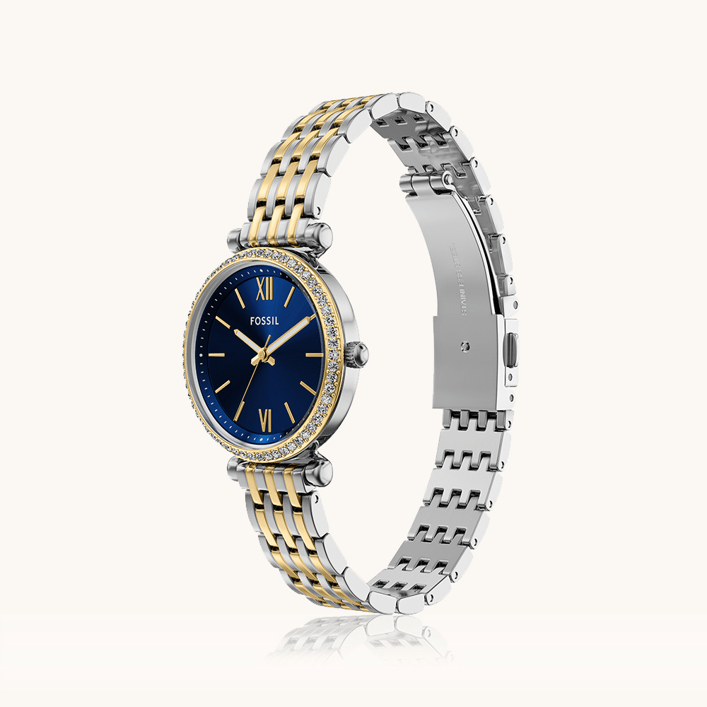 Fossil Carlie Two-Tone Silver and Gold Watch ES5438 Watches Bevilles 