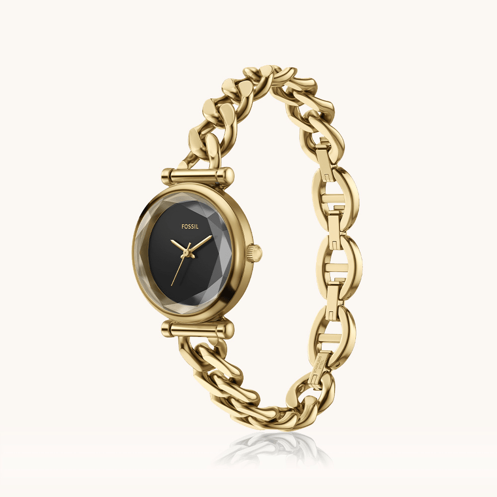 Fossil Carlie Gold Tone Watch ES5440 Watches Bevilles 