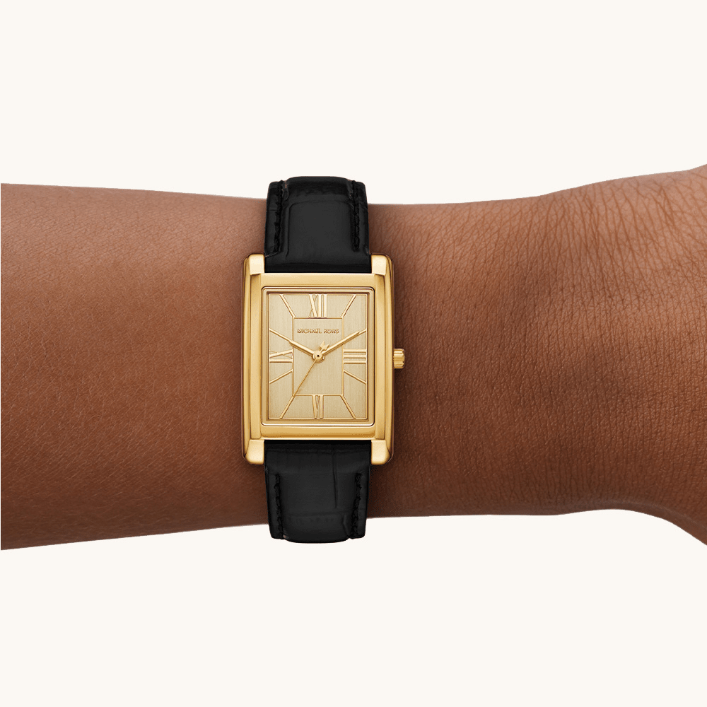 Michael Kors Essex Black Leather Watch MK4965 Watches Michael Kors 