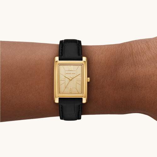 Michael Kors Essex Black Leather Watch MK4965 Watches Bevilles 