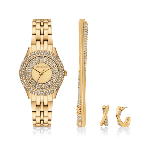 Michael Kors Harlowe Gold Tone Watch Gift Set MK4974SET Watches Bevilles 