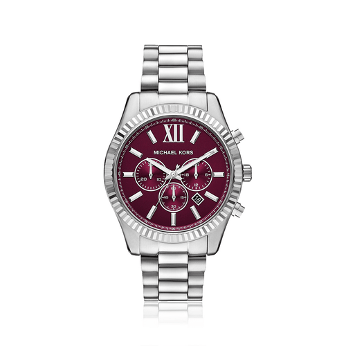 Michael Kors Lexington Red and Silver Tone Watch MK9242 Watches Bevilles 