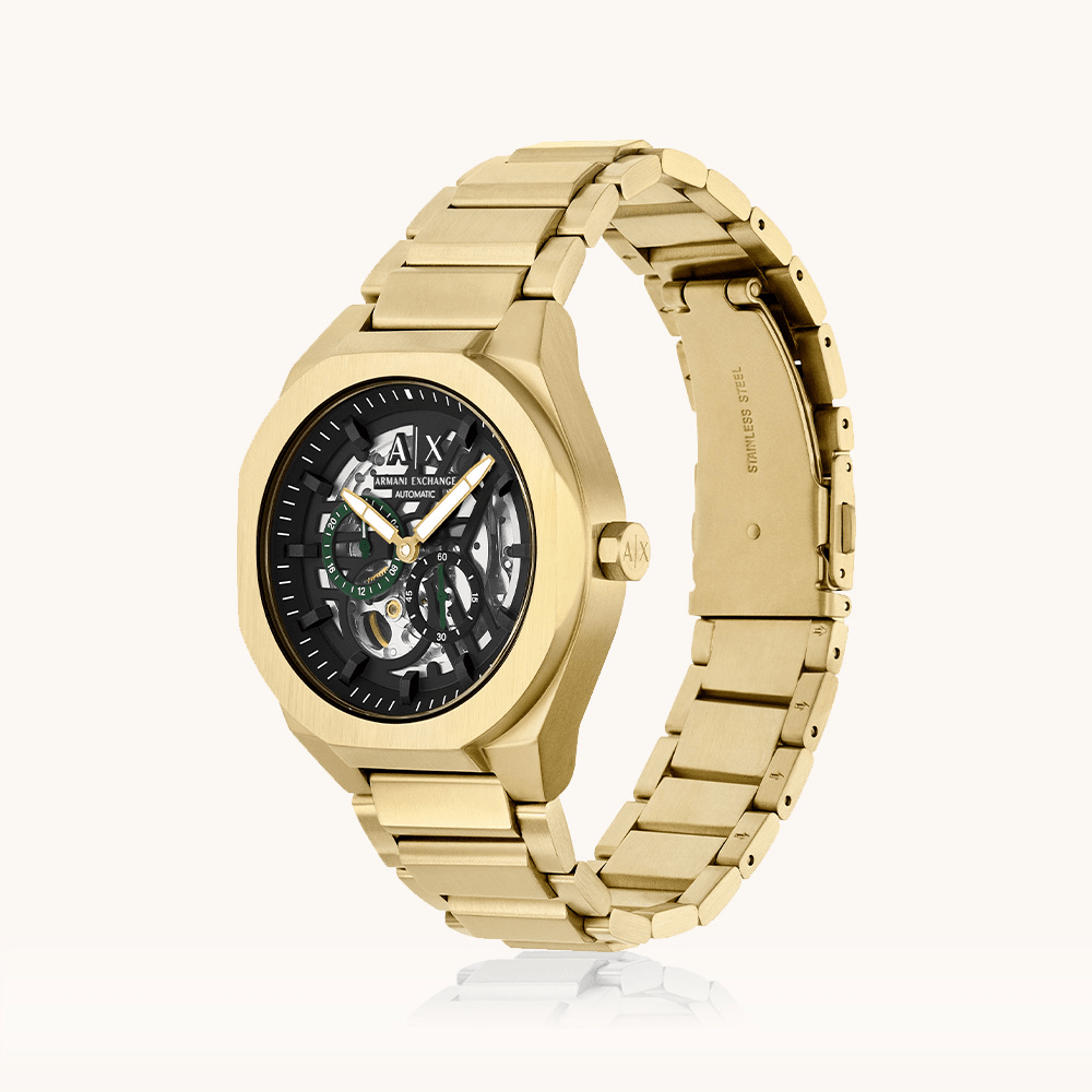 Armani Exchange Sync Automatic Gold Tone Watch AX4194 Watches Bevilles 