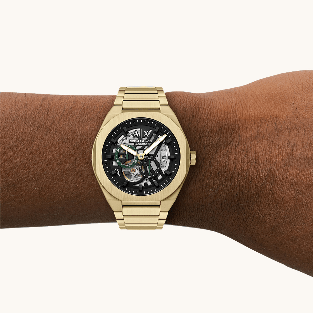 Armani Exchange Sync Automatic Gold Tone Watch AX4194 Watches Bevilles 