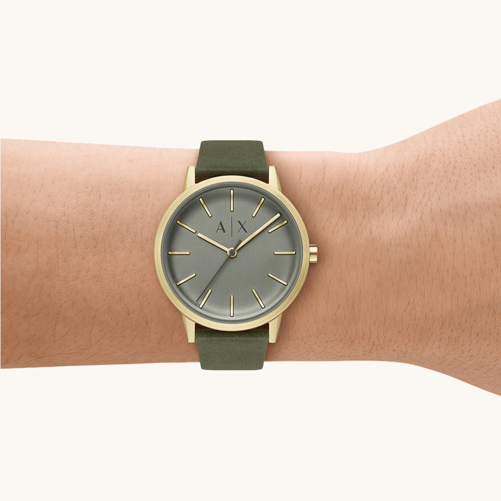 Armani Exchange Cayde Green Leather Watch AX2765 Watches Bevilles 