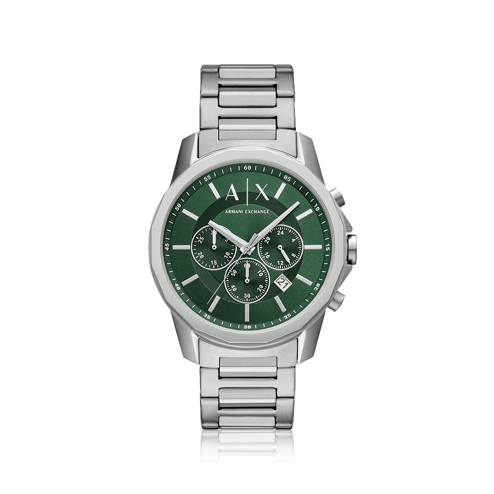 Armani Exchange Chronograph Silver Tone Watch AX1771 Watches Bevilles 