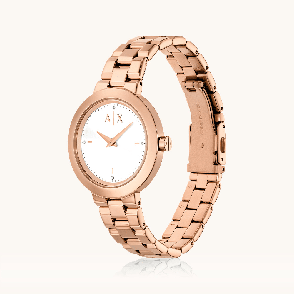 Armani Exchange Jackie Rose Gold Tone Gift Set AX7175SET Watches Bevilles 