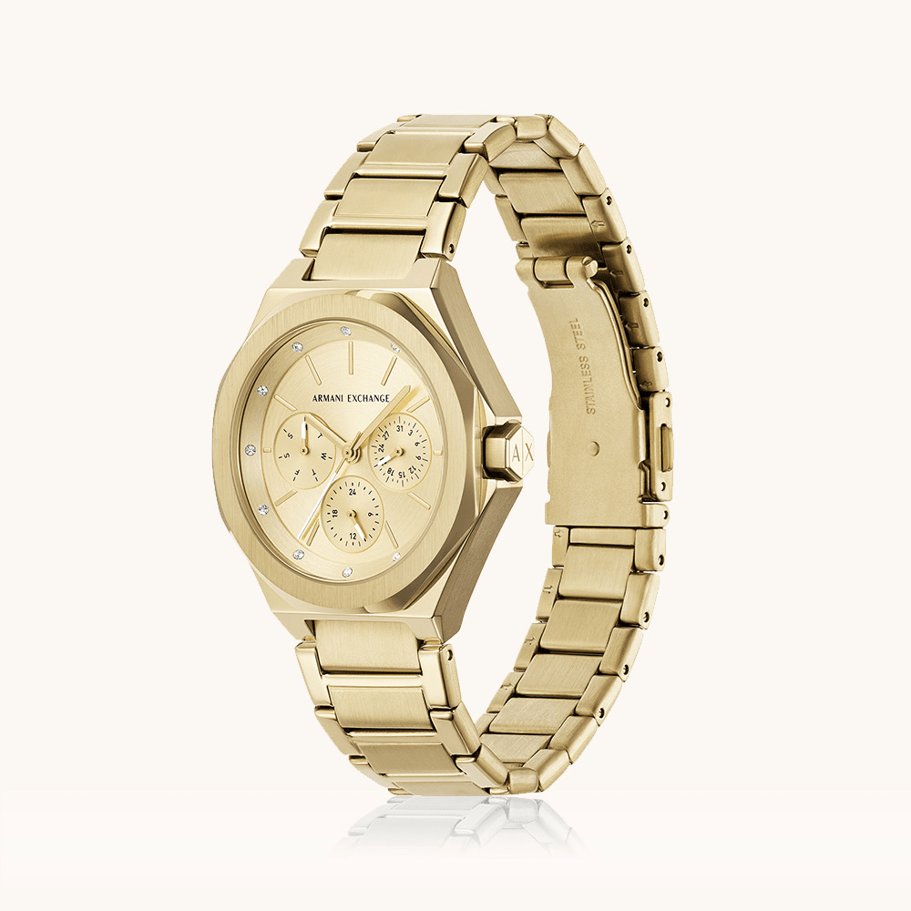 Armani Exchange Andrea Multifunction Gold Tone Watch AX4624 Watches Bevilles 