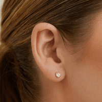 5mm Cubic Zirconia Bezel Heart Studs in 9kt Bonded Yellow Gold Earrings Bevilles 