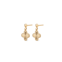 Clover Drop Studs in 9kt Yellow Bonded Gold Earrings Bevilles 
