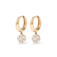 Cluster Drop Hoop Earrings with 0.45tw of Laboratory-Grown Diamonds in Gold Plated Sterling Silver Earrings Bevilles 