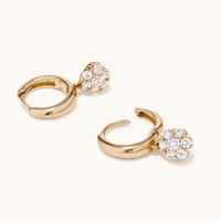 Cluster Drop Hoop Earrings with 0.45tw of Laboratory-Grown Diamonds in Gold Plated Sterling Silver Earrings Bevilles 