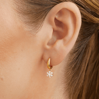 Cluster Drop Hoop Earrings with 0.45tw of Laboratory-Grown Diamonds in Gold Plated Sterling Silver Earrings Bevilles 