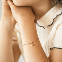 15cm Heart Charm Bracelet in 9kt Bonded Gold Silver Filled Bracelets Bevilles 