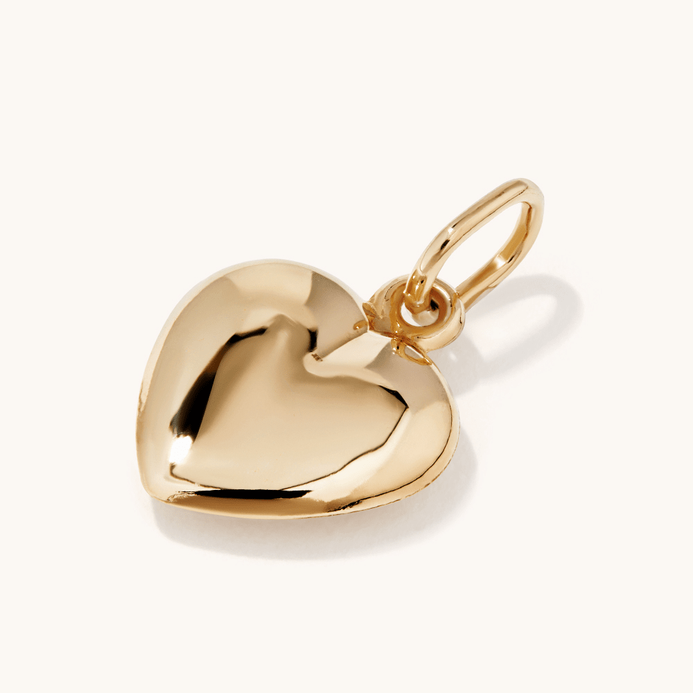 10mm Puff Heart Pendant in Bonded 9kt Yellow Gold Pendants Bevilles 