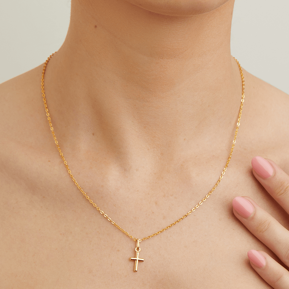 12mm Cross Pendant in 9kt Bonded Gold Silver Filled Pendants Bevilles 
