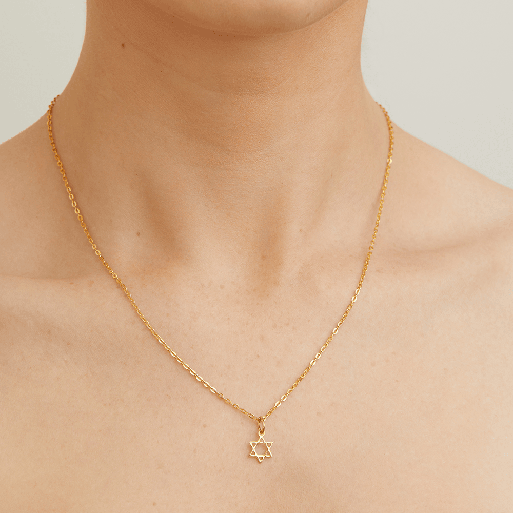 10mm Star of David Pendant in 9kt Yellow Bonded Gold Pendants Bevilles 