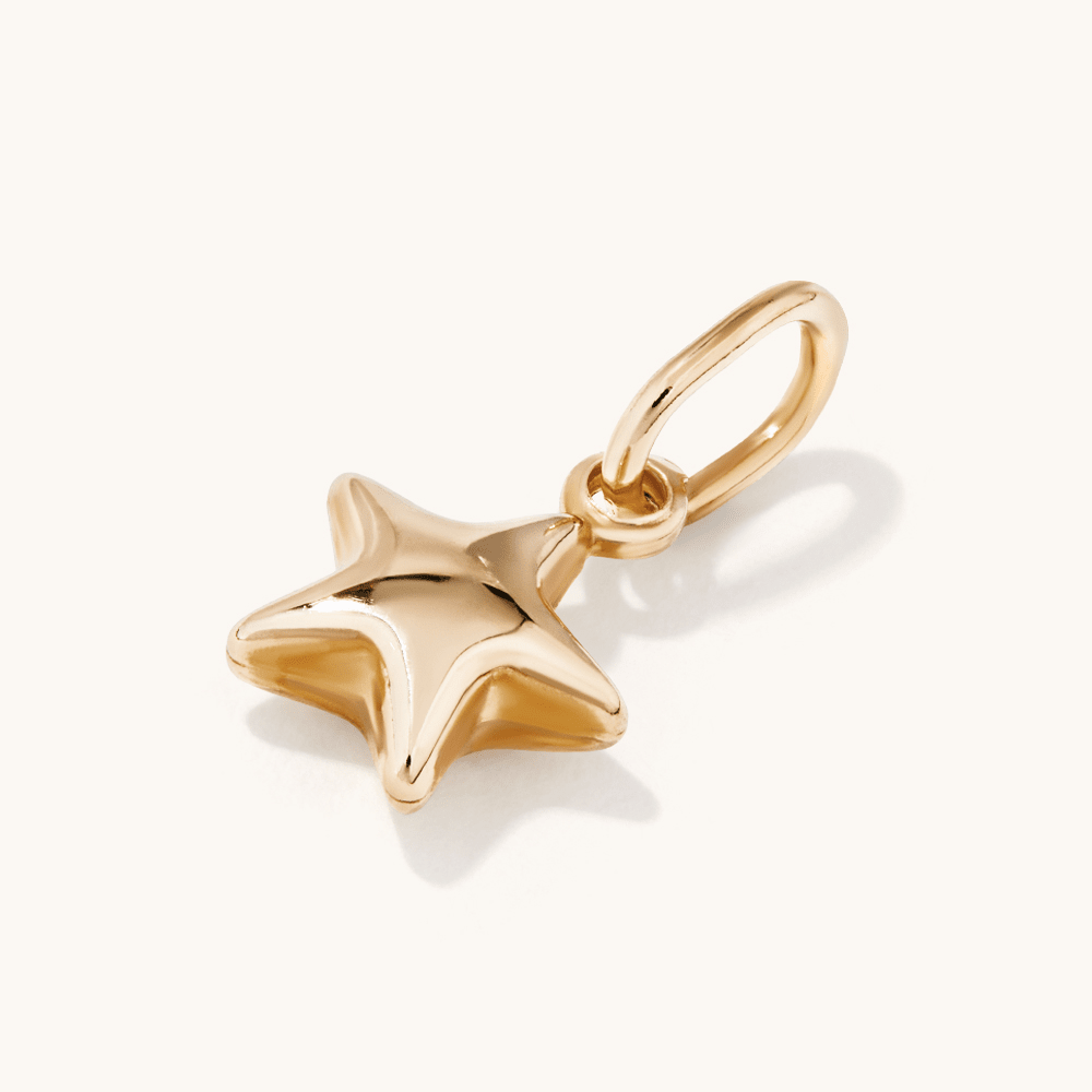 7mm Puff Star Pendant in 9kt Yellow Bonded Gold Pendants Bevilles 