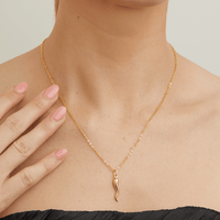 Cornicello Pendant in 9kt Bonded Gold Silver Filled Pendants Bevilles 