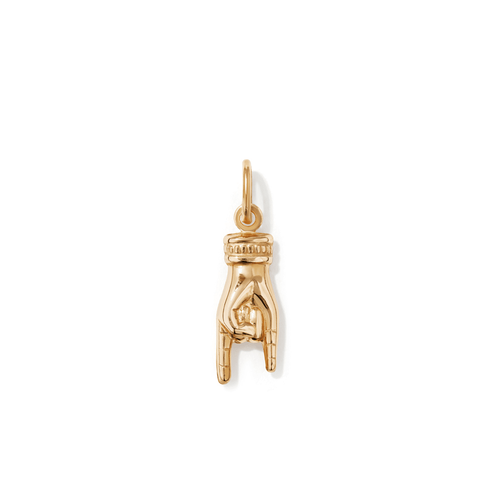 14mm Horned Hand Pendant in 9kt Bonded Gold Silver Filled Pendants Bevilles 