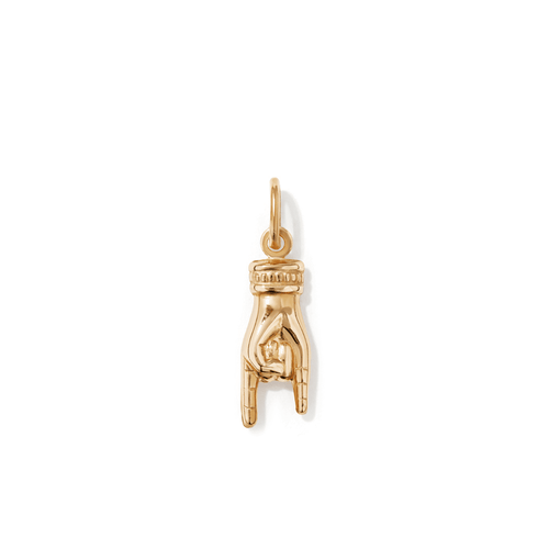 14mm Horned Hand Pendant in 9kt Yellow Bonded Gold Pendants Bevilles 